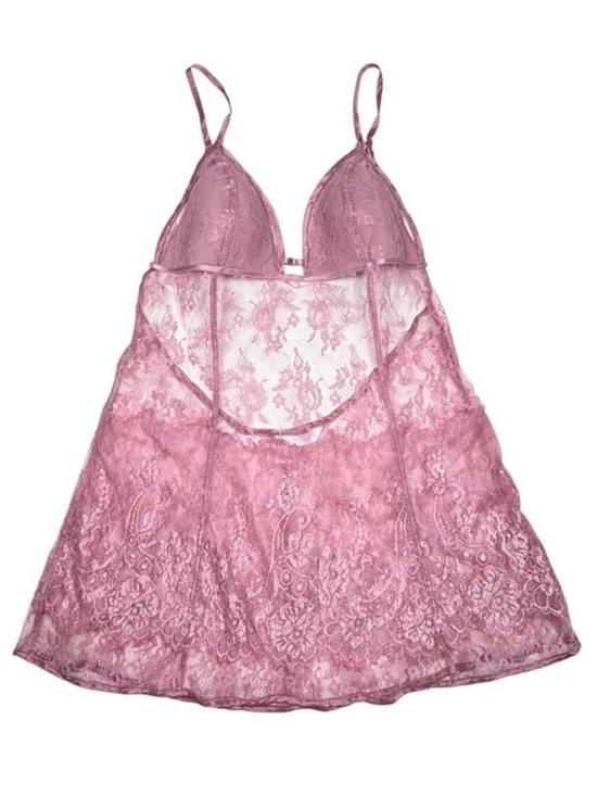 Victoria's Secret Dresses & Skirts - VTG Y2K Victoria's Secret Babydoll Dress Sz.M Pink Floral Lace Sheer Coquette